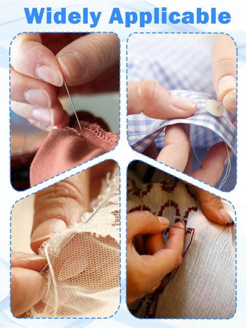 Various sewing techniques using Mini Travel Sewing Kit Portable DIY Repair Set With Scissors, Needles, Threads, And Buttons In A Handy Plastic Box, Beginner Friendly, Emergency GrabAndGo Sewing Essentials For Travel, Home, And Everyday Fixes Blue.
