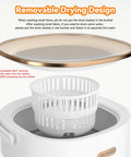 Game Changing Portable Washing Machine That Doubles As A Folding Mini Washer With Fast Spin Dryer showing removable drying basket design.