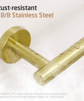 Close-up of brushed gold anti-rust wall mount from Stainless Steel Toilet Paper Holder Set 2 Pack SUS304