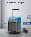 Heavy Duty Commercial Dehumidifier With Built In Pump, Badass Industrial Moisture Setup For Warehouses And Factories, Top Shelf Drying Rig That Absolutely Gets The Job Done Daily, compact design, 24.8 in height.
