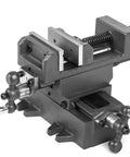 Cross Vise 3.25 Inch Jaw With Compound Slide For Mills And Drill Presses, Heavy Duty Cast Iron Build, Precision 0.1 mm Hand Wheels, Jaws Travel