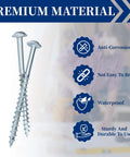 Pocket Hole Screws Two And A Half Inch No. 8 Washer Head Square Drive Coarse Thread Zinc Plated Wood Screws