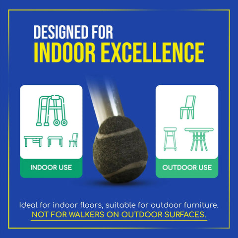 Heavy Duty Floor Guards And Silent Glide Pads That Shield Hardwood Surfaces From Stubborn Scuffs While Rolling Out Breezy Mobility For Walkers Chairs Tables And Desks In A No Drama 100 Count Black Bundle with indoor and outdoor use illustrations.