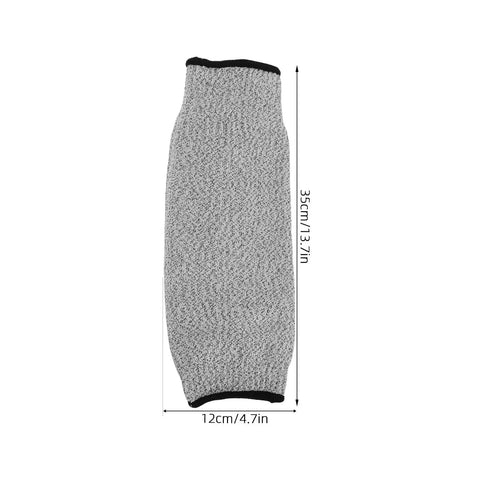 Heavy Duty Cut Resistant Arm Sleeves With Scratch Proof Armor For Gardening And Butchery Tasks, grey, 35cm long, 12cm wide.