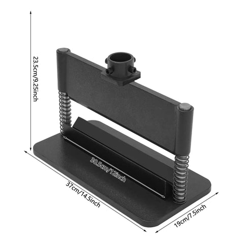 12-Inch Press Brake Attachment For 12 To 20 Ton Hydraulic Shop Press, shown with dimensions and springs, heavy duty black tool