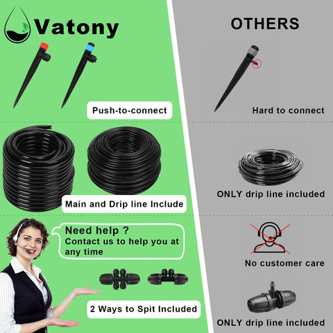 Comparison of Ultimate 250 Ft Drip Irrigation Kit With 50 Ft Half Inch Main Tube And 200 Ft Quarter Inch Tubing Quick Connect System