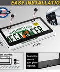 Matte Black License Plate Frames 2 Pack Dope Quality Rust Free Stainless Steel Rattle Free Universal Fit with Screw Caps