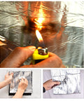 Using No Sweat Self Adhesive Roofing Tape With Heavy Duty Asphalt Bitumen Membrane near flames to demonstrate its effectiveness on roofs.