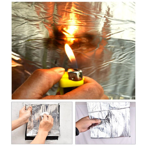 Using No Sweat Self Adhesive Roofing Tape With Heavy Duty Asphalt Bitumen Membrane near flames to demonstrate its effectiveness on roofs.