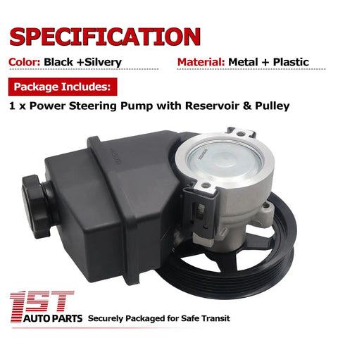 Chevrolet Impala Power Steering Pump With Reservoir And Pulley 3.5L 3.9L V6 2006 2011 Direct Fit Replaces OE 15267585 96 69989