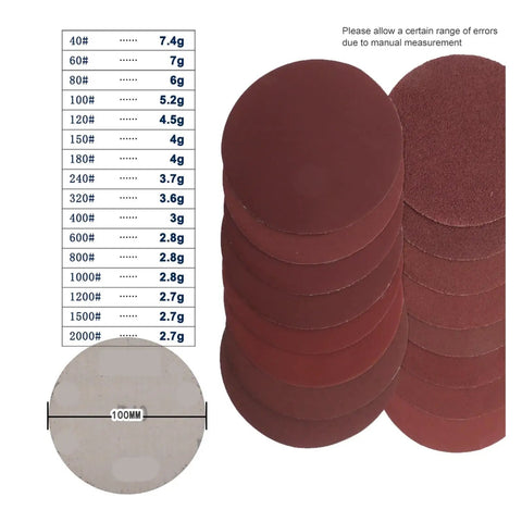 Get Ready To Sand Like A Pro With This Awesome 10 Pack Of 4 Inch Hook Loop Round Sanding Discs Covering Grit Ranges From 60 Up To 2000 showing various grit levels and sizes.