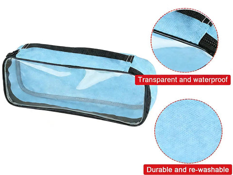 Two Color Coded First Aid Pouch Set With Clear Window For Grab And Go Gear Access Travel Kit Organizer Pouches In Yellow And Blue Zippered Bags That Work With Any Medical Bag See Through Window For Easy Content Identification, blue pouch shown