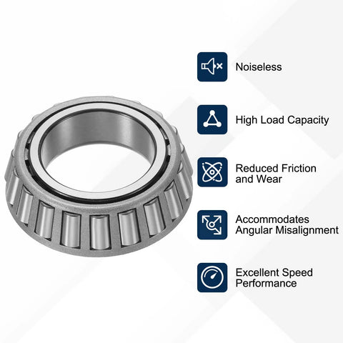Heavy Duty Tapered Roller Bearing Cone With Chrome Steel Construction, 1.24 Inch Bore, 2.09 Inch Outer Diameter, 0.65 Inch Thick, ABEC 3 Precision