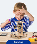 Child building ESP32 STEM Smart Home Education Kit For Curious Kids 12 Plus Arduino Compatible Robotics Projects Eight Piece Set