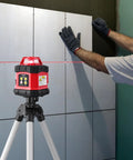 Rotary Laser Level Kit With 984 Ft Range, 360 Degree Self Leveling Red Horizontal Laser Transit For Construction Sites, Tripod, Receiver, Remote, Scale, Case, IP54 Waterproof, 0.12 In Per 100 Ft Precision, Must Have Pro Grade Setup on tripod