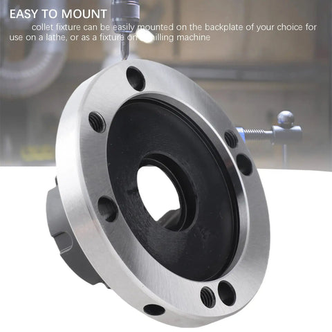 Rugged Heavy Duty Carbon Steel ER32 Collet Fixture D100 With 100 Mm Flange For CNC Lathe And Milling Machines Router Accessories Tooling Plate Replacement Industrial Machining Component, mounted on mill