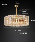 Retro American Chrome Brass Hanging Lamp Dimmable LED Pendant With Top Tier Vintage Vibes, round, 41cm diameter, adjustable height.