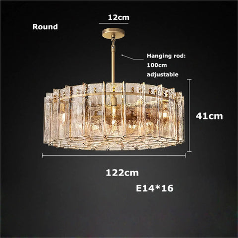 Retro American Chrome Brass Hanging Lamp Dimmable LED Pendant With Top Tier Vintage Vibes, round, 41cm diameter, adjustable height.