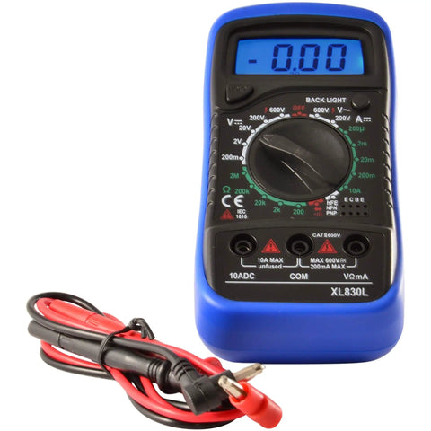 Digital Multimeter XL830L With AC And DC Voltage Measurement Current Resistance And Continuity Tester with probes