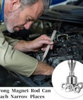 Man using Telescoping Magnetic Pickup Tool Three Point Five Pound Lift Extendable Magnet Grabber With Pocket Clip in car engine
