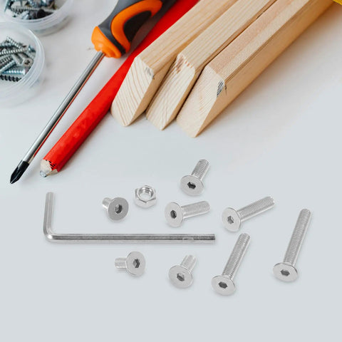 260 Piece M5 Nut Bolt And Washer Assortment Kit with tools and wooden blocks for assembly