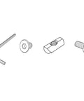 Illustration of 25 Piece T Slot Nut And Bolt Kit For 10X10Mm Extrusions, Includes M3 ISO7380 Bolts, 25 Pieces, And M3 DIN7991 Bolts, 25 Pieces