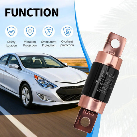 Top Shelf 150 Amp High Voltage Fuse Direct Replacement Plug And Play Straight Swap Compatible With Hyundai Sonata Hybrid 2011 To 2015 Kia Optima Smooth Ride, shown with car.