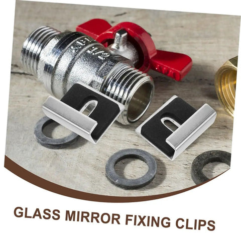 Mirror Clip Hardware Set For Frameless Mirrors And Tile Walls, Metal Wall Bracket Clips, Frameless Mirror Hanging Kit To Level Up Your Home Decor And Greenhouse Setup