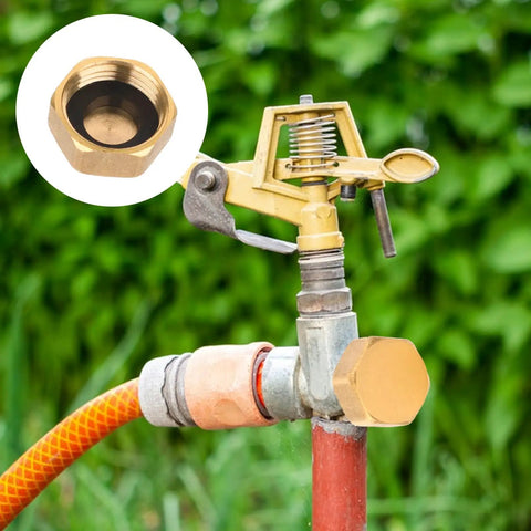 4 Pack Brass Plug Radiator Valve Caps One Half Inch Brass Blanking Nut Caps Plumbing Fittings For Washing Machines Radiator Valves Faucets And Taps With Rubber Hose Seals Included For Leak Free Replacement installed on outdoor faucet