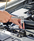 Using 213 Piece Mechanic Tool Set With Socket Wrenches, SAE And Metric, Cr V Chrome Finish for auto repair under the hood