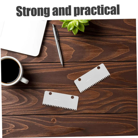 Pack Of 10 Heavy Duty Metal Tape Gun Blades Replacement For 4 To 5 Cm Packing Tape Dispensers Serrated Cutter Blades on desk