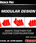 Modular Wrench Pro Organizer With Magnetic Base For 40 Tools Patent Pending Made In The USA Fits 6mm-38mm Wrenches red design