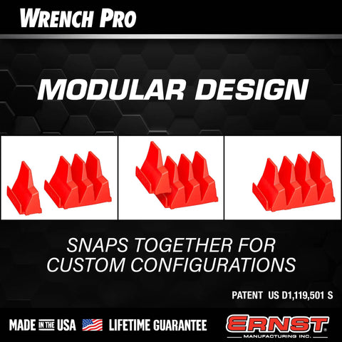 Modular Wrench Pro Organizer With Magnetic Base For 40 Tools Patent Pending Made In The USA Fits 6mm-38mm Wrenches red design
