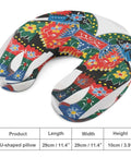 U Shaped Travel Neck Pillow For Long Haul Flights, Super Comfy Ergonomic Head And Neck Support, colorful design, 29cm size.