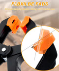 50 Pack Heavy Duty Spring Clamps Set For Woodworking And Multi Use Clips For Balloon Arches Tarp Backdrops And Hanging Items Durable Nylon Body With Steel Springs Two Color Options 45-degree jaw close-up