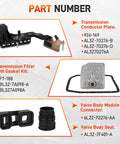 Upgrade 926-149 6R80 Transmission Lead Frame with Valve Body, Connector, Seal, and Filter for Ford series parts list