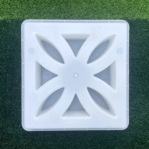 Windmill Breeze Brick Concrete Molds and Forms for Wall Decoration DIY Cement Furniture, square mold with petal design