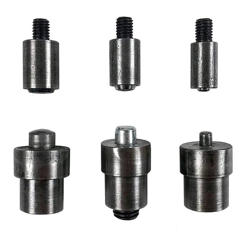 Interchangeable dies for Heavy Duty Hand Press Eyelet Grommet Kit, sizes 0, 2, 4, made of durable metal for punching and setting.