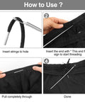 16 Piece Drawstring Threader Kit For Hoodies Jackets Coats Pants And Shorts With Elastic Threaders Loop Turner Hooks in use