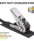 Stainless Steel Ratchet Tie Down Straps Endless 8 Foot Heavy Duty Boat Tie Downs Pack Of 2 For Secure Marine Hauling Underwater Safe