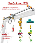 Supply system for All In One Heavy Duty Gantry Crane Kit For Shop Or Garage with sample hoists and safety notice