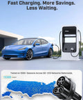 Tesla Model 3 charging at DC fast station with Upgraded Ccs To Tesla Charging Adapter Drops In Seamless 250Kw Level 3.