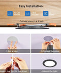Installation guide for Black Recessed Canless 4 Inch Wafer Pot Lighting With Junction Box Dimmable, showing cut hole and wiring.