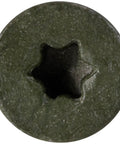 Close-up view of a 10X1-1/4 Cement Board Screw featuring sharp Torx T-25 head and ceramic coated finish.