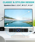USB A Powered Computer Speakers For Desktop And Laptop, Dope Wired Stereo PC Speakers With 3.5mm Aux Jack, under monitor