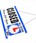 Double-Sided Closed Sign With Clock And Will Return Indicator, Adjustable Return Time, Built Tough Durable Hanging Door Sign