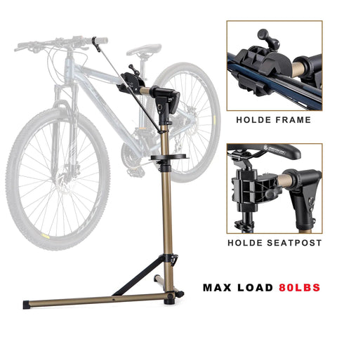 Heavy Duty Bike Repair Stand With 360 Degree Rotating Clamp Holds 1 In To 1.75 In Tubes Rubber Protected 80 Lb Capacity