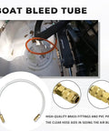 Pro-Grade Boat Bleed And Filler Kit For Hydraulic Steering Systems, Seastar Compatible showing brass fittings and bleed tube