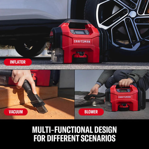 Badass 3 In 1 Cordless Tire Inflator And Portable Car Vacuum With Bright Led Work Light Heavy Duty Quick Inflate Air Compressor in use