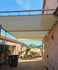 90 Percent UV Blocking Shade Cloth for Patio and Outdoor Spaces 8x20 Ft Pergola Sun Shade Cover installed in backyard